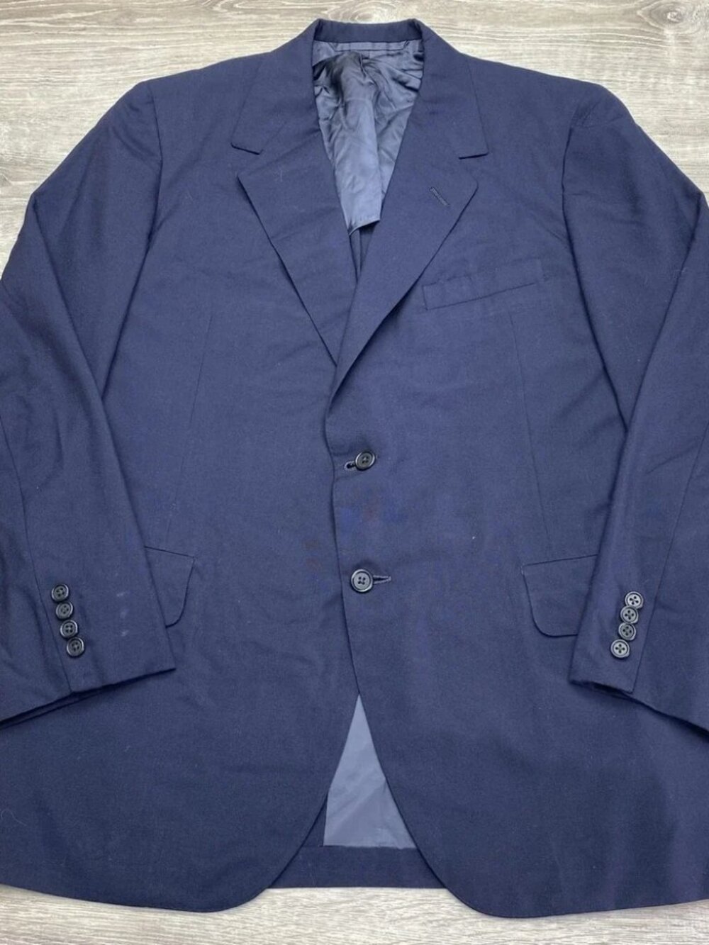 Oxford Clothes Suit Jacket Mens 48 Regular Blue Wool Two Button Classic Fit